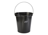 Vikan 56869 Pail 3 gal. PP/SS Black | YarinInd