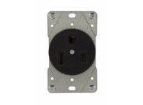Cooper Eaton 5709N Receptacle Single Flush 50A 250V 2P3W Str Black