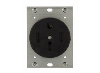 Cooper Eaton 5754N Receptacle Single Flush 50A 125/250V 3P4W Str Black