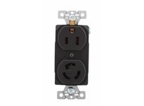 Cooper Eaton 5792 Receptacle Duplex 15A 125V 2P3W Combo Str/Lkg Black | YarinInd