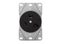 Cooper Eaton 5795N Receptacle Single Flush 30A 277V 2P3W | Black