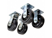 5PKH8 Standard Plate Caster Kit Rigid Swivel Rubber 2400 lb 6 in Wheel Dia. PK 4