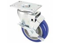 5UX87 NSF-Listed Sanitary Plate Caster Swivel Polyurethane 275 lb 4 in Wheel Dia