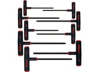 60809 9pc. Ball-Hex/Inch 9" Arm Power-T T-Handle Hex Key Set | YarinInd