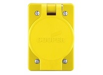 Cooper Eaton 60W47BK Receptacle Single WT 15A 125V 2P3W Str Black