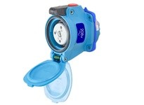 Meltric 63-14126-K16 DSN20 RECEPTACLE POLY BLUE SIZE 1 TYPE 4X IP 69 2P+N+G 20 A 120/208 VAC 60 Hz NO AUX