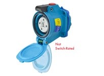 Meltric 63-14127-K16-352 DSN20 RECEPTACLE POLY BLUE SIZE 1 TYPE 4X IP 69 3P+N+G 20 A 120/208 VAC 60 Hz NO AUX STRAIGHT INSERTION