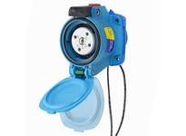 Meltric 63-14127-K16-972 DSN20 RECEPTACLE POLY BLUE SIZE 1 TYPE 4X IP 69 3P+N+G 20 A 120/208 VAC 60 Hz +2 AUX