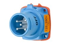 Meltric 63-18077 DSN20 INLET POLY BLUE SIZE 1 TYPE 4X IP 69 3P+N+G 20 A 125/250 VAC 60 Hz