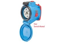 Meltric 63-34047-972-352-843 DSN30 RECEPTACLE POLY BLUE SIZE 2 TYPE 4X IP 69 3P+N+G 30 A 277/480 VAC 60 Hz +2 AUX STRAIGHT INSER