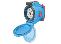 Meltric 63-34047-972-375-843-NC DSN30 RECEPTACLE POLY BLUE SIZE 2 TYPE 4X IP 69 3P+N+G 30 A 277/480 VAC 60 Hz +2 AUX PADLOCKABLE