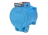Meltric 63-34143-972-352-843 DSN30 RECEPTACLE POLY BLUE SIZE 2 TYPE 4X IP 69 3P+G 30 A 600 VAC 60 Hz +2 AUX STRAIGHT INSERTION P