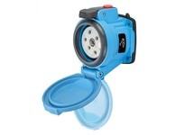Meltric 63-34143-972-843-NC DSN30 RECEPTACLE POLY BLUE SIZE 2 TYPE 4X IP 69 3P+G 30 A 600 VAC 60 Hz +2 AUX PADLOCK PAWL SELF-RET