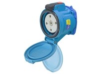 Meltric 63-34167-843-NC DSN30 RECEPTACLE POLY BLUE SIZE 2 TYPE 4X IP 69 3P+N+G 30 A 120/208 VAC 60 Hz NO AUX PADLOCK PAWL SELF-R