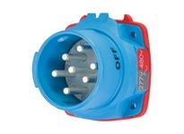 Meltric 63-38043-972-270 DSN30 INLET POLY BLUE SIZE 2 TYPE 4X IP 69 3P+G 30 A 480 VAC 60 Hz +2 AUX FOR AUXILIARY SWITCH