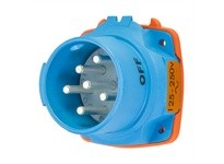 Meltric 63-38076-972 DSN30 INLET POLY BLUE SIZE 2 TYPE 4X IP 69 2P+N+G 30 A 125/250 VAC 60 Hz +2 AUX