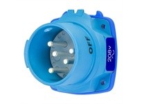 Meltric 63-38162-972 DSN30 INLET POLY BLUE SIZE 2 TYPE 4X IP 69 2P+G 30 A 208 VAC 60 Hz +2 AUX