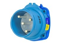 Meltric 63-38166 DSN30 INLET POLY BLUE SIZE 2 TYPE 4X IP 69 2P+N+G 30 A 120/208 VAC 60 Hz NO AUX