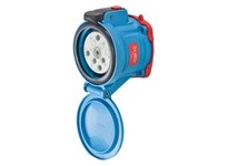 Meltric 63-64043-972-270 DSN60 RECEPTACLE POLY BLUE SIZE 3 TYPE 4X IP 69 3P+G 60 A 480 VAC 60 Hz +2 AUX AUXILIARY SWITCH