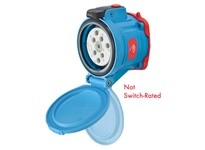 Meltric 63-64043-974-352 DSN60 RECEPTACLE POLY BLUE SIZE 3 TYPE 4X IP 69 3P+G 60 A 480 VAC 60 Hz +4 AUX STRAIGHT INSERTION