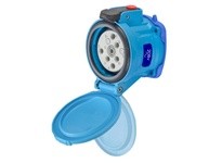Meltric 63-64163-973 DSN60 RECEPTACLE POLY BLUE SIZE 3 TYPE 4X IP 69 3P+G 60 A 208 VAC 60 Hz +3 AUX