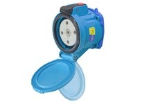 Meltric 63-64167-824 DSN60 RECEPTACLE POLY BLUE SIZE 3 TYPE 4X IP 69 3P+N+G 60 A 120/208 VAC 60 Hz NO AUX METAL PAWL (ON POLY RE