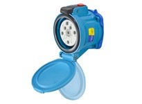 Meltric 63-64167-972 DSN60 RECEPTACLE POLY BLUE SIZE 3 TYPE 4X IP 69 3P+N+G 60 A 120/208 VAC 60 Hz +2 AUX