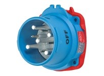 Meltric 63-68047-974 DSN60 INLET POLY BLUE SIZE 3 TYPE 4X IP 69 3P+N+G 60 A 277/480 VAC 60 Hz +4 AUX
