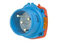 Meltric 63-68072-270 DSN60 INLET POLY BLUE SIZE 3 TYPE 4X IP 69 2P+G 60 A 250 VAC 60 Hz NO AUX FOR AUXILIARY SWITCH