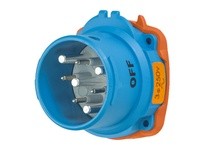 Meltric 63-68073-974 DSN60 INLET POLY BLUE SIZE 3 TYPE 4X IP 69 3P+G 60 A 250 VAC 60 Hz +4 AUX