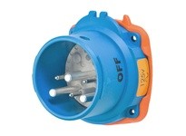 Meltric 63-68075-973 DSN60 INLET POLY BLUE SIZE 3 TYPE 4X IP 69 1P+N+G 60 A 125 VAC 60 Hz +3 AUX