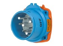 Meltric 63-68076-974 DSN60 INLET POLY BLUE SIZE 3 TYPE 4X IP 69 2P+N+G 60 A 125/250 VAC 60 Hz +4 AUX