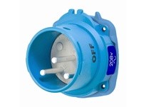 Meltric 63-68162 DSN60 INLET POLY BLUE SIZE 3 TYPE 4X IP 69 2P+G 60 A 208 VAC 60 Hz NO AUX