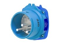 Meltric 63-68162-972 DSN60 INLET POLY BLUE SIZE 3 TYPE 4X IP 69 2P+G 60 A 208 VAC 60 Hz +2 AUX