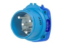 Meltric 63-68163-972 DSN60 INLET POLY BLUE SIZE 3 TYPE 4X IP 69 3P+G 60 A 208 VAC 60 Hz +2 AUX