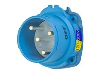 Meltric 63-68166 DSN60 INLET POLY BLUE SIZE 3 TYPE 4X IP 69 2P+N+G 60 A 120/208 VAC 60 Hz NO AUX