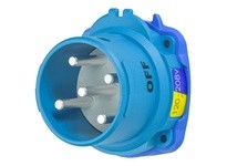 Meltric 63-68167 DSN60 INLET POLY BLUE SIZE 3 TYPE 4X IP 69 3P+N+G 60 A 120/208 VAC 60 Hz NO AUX