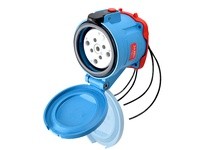 Meltric 63-84043-264-375 DSN100 RECEPTACLE POLY BLUE SIZE 4 TYPE 4X IP 69 3P+G 100 A 480 VAC 60 Hz +4 AUX MUSHROOM PAWL