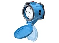 Meltric 63-84143-843-NC DSN100 RECEPTACLE POLY BLUE SIZE 4 TYPE 4X IP 69 3P+G 100 A 600 VAC 60 Hz NO AUX PADLOCK PAWL SELF-RETUR