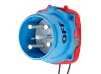 Meltric 63-88047-972 DSN100 INLET POLY BLUE SIZE 4 TYPE 4X IP 69 3P+N+G 100 A 277/480 VAC 60 Hz +2 AUX