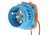 Meltric 63-88076-972 DSN100 INLET POLY BLUE SIZE 4 TYPE 4X IP 69 2P+N+G 100 A 125/250 VAC 60 Hz +2 AUX