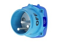 Meltric 63-88162 DSN100 INLET POLY BLUE SIZE 4 TYPE 4X IP 69 2P+G 100 A 208 VAC 60 Hz NO AUX