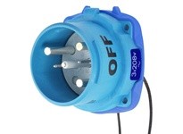Meltric 63-88163-972 DSN100 INLET POLY BLUE SIZE 4 TYPE 4X IP 69 3P+G 100 A 208 VAC 60 Hz +2 AUX