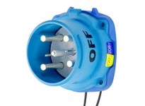 Meltric 63-88167-972 DSN100 INLET POLY BLUE SIZE 4 TYPE 4X IP 69 3P+N+G 100 A 120/208 VAC 60 Hz +2 AUX