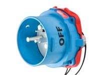 Meltric 63-98043-263 DSN150 INLET POLY BLUE SIZE 5 TYPE 4X IP 69 3P+G 150 A 480 VAC 60 Hz +3 AUX