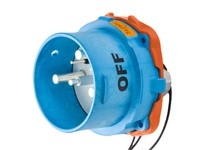 Meltric 63-98073-263 DSN150 INLET POLY BLUE SIZE 5 TYPE 4X IP 69 3P+G 150 A 250 VAC 60 Hz +3 AUX