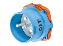 Meltric 63-98076 DSN150 INLET POLY BLUE SIZE 5 TYPE 4X IP 69 2P+N+G 150 A 125/250 VAC 60 Hz NO AUX
