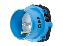 Meltric 63-98142 DSN150 INLET POLY BLUE SIZE 5 TYPE 4X IP 69 2P+G 150 A 600 VAC 60 Hz NO AUX