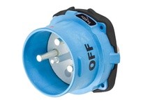 Meltric 63-98143 DSN150 INLET POLY BLUE SIZE 5 TYPE 4X IP 69 3P+G 150 A 600 VAC 60 Hz NO AUX