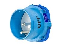 Meltric 63-98162 DSN150 INLET POLY BLUE SIZE 5 TYPE 4X IP 69 2P+G 150 A 208 VAC 60 Hz NO AUX
